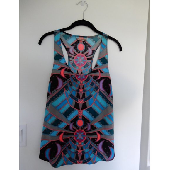 Mara Hoffman Lunar Eclipse Turquoise Racerback Tank Top Size S - Picture 2 of 5